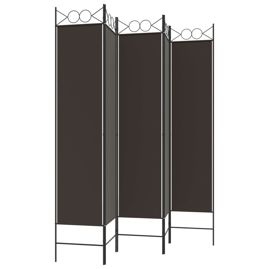 Kamerscherm met 5 panelen 200x200 cm stof bruin