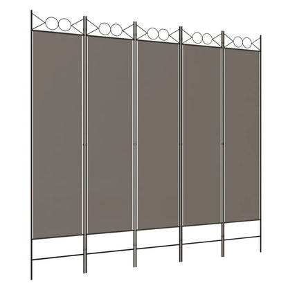 Kamerscherm Met 5 Panelen 200X200 Cm Stof Antracietkleurig