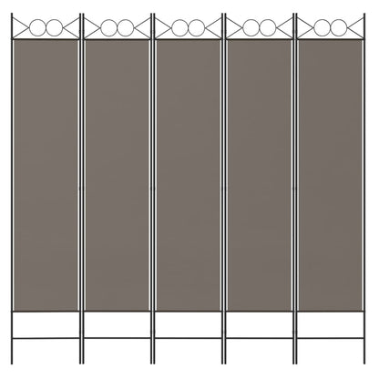 Kamerscherm Met 5 Panelen 200X200 Cm Stof Antracietkleurig