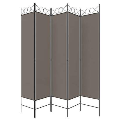 Kamerscherm Met 5 Panelen 200X200 Cm Stof Antracietkleurig