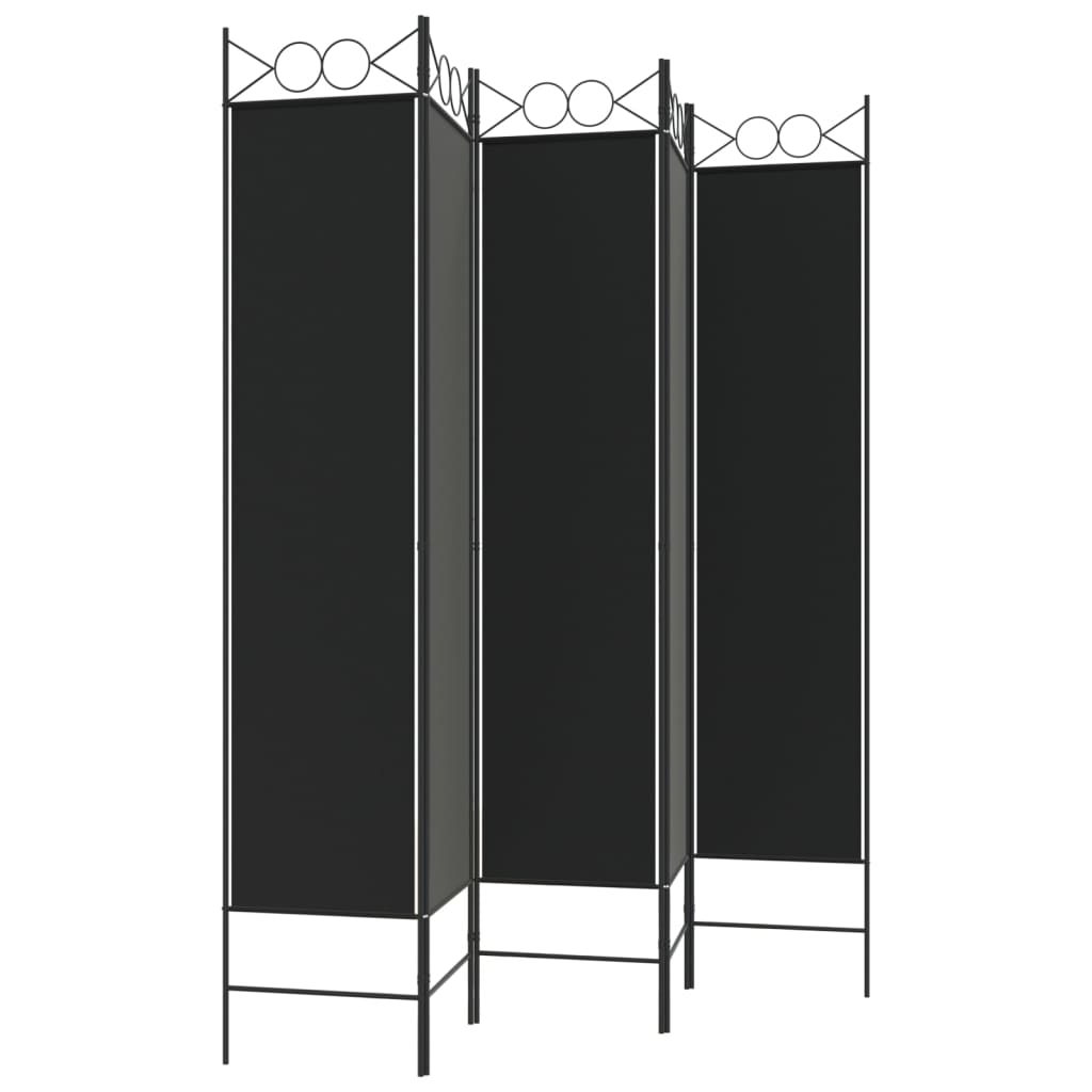 Kamerscherm Met 5 Panelen 200X200 Cm Stof Zwart