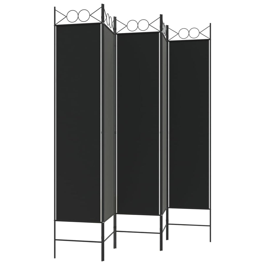 Kamerscherm Met 5 Panelen 200X200 Cm Stof Zwart