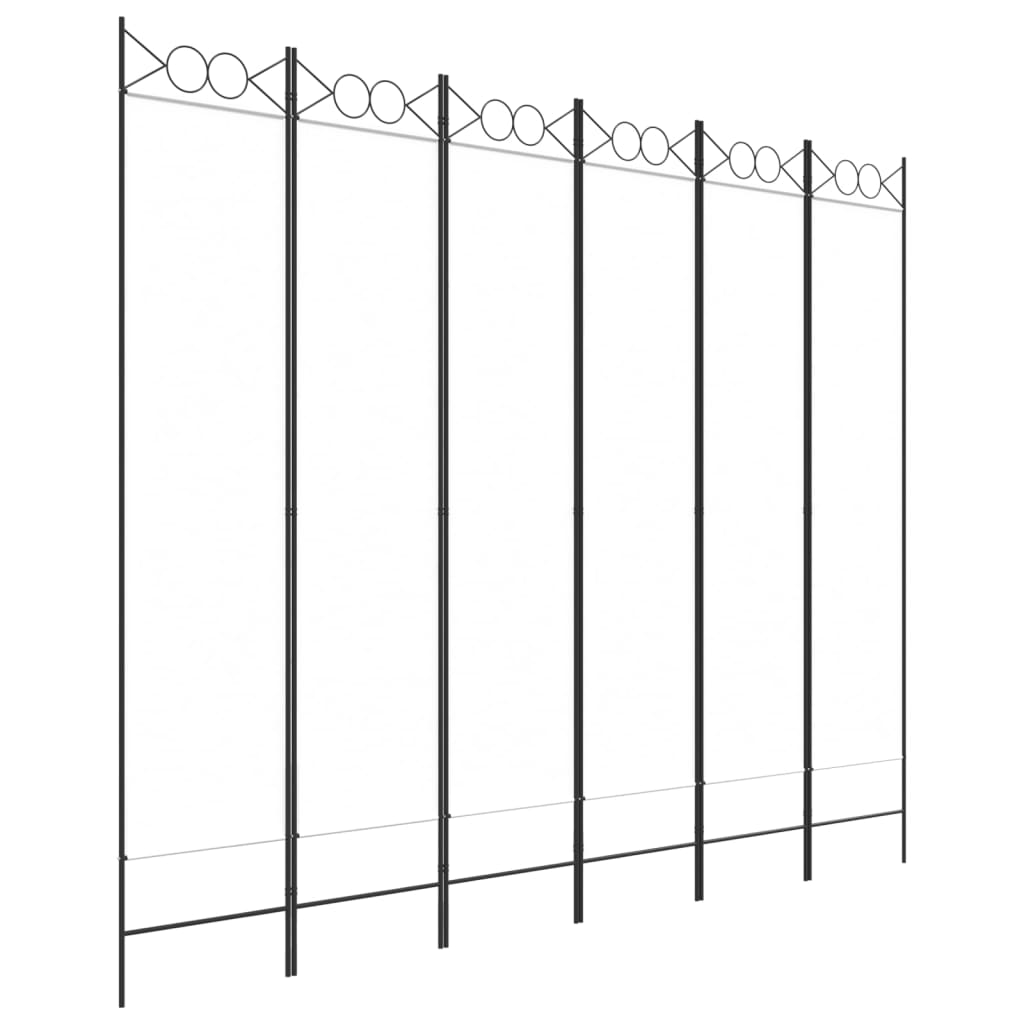Kamerscherm Met 6 Panelen 240X200 Cm Stof Wit 1 240 x 200 cm