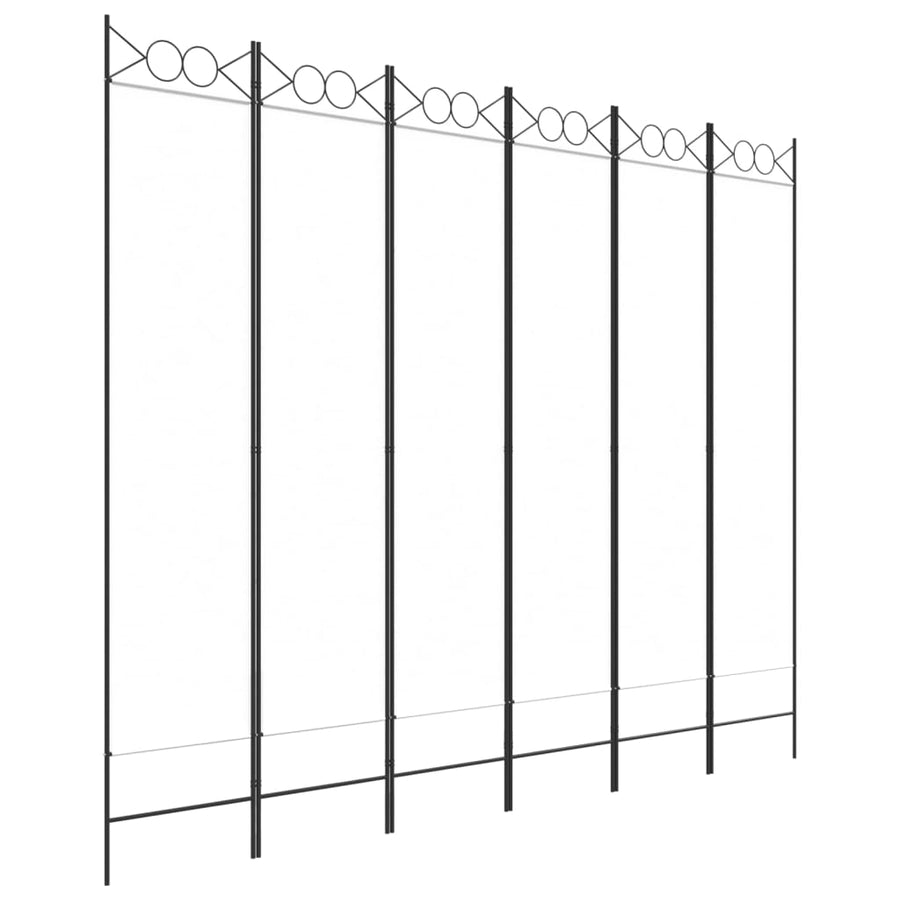 Kamerscherm Met 6 Panelen 240X200 Cm Stof Wit 1 240 x 200 cm