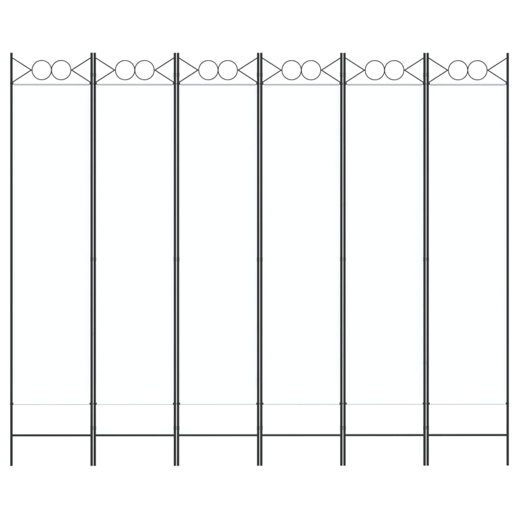 Kamerscherm Met 6 Panelen 240X200 Cm Stof Wit 1 240 x 200 cm