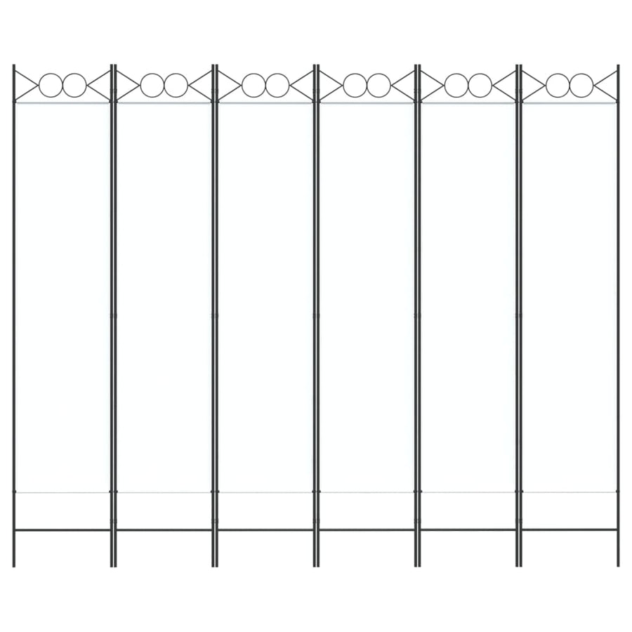 Kamerscherm Met 6 Panelen 240X200 Cm Stof Wit 1 240 x 200 cm