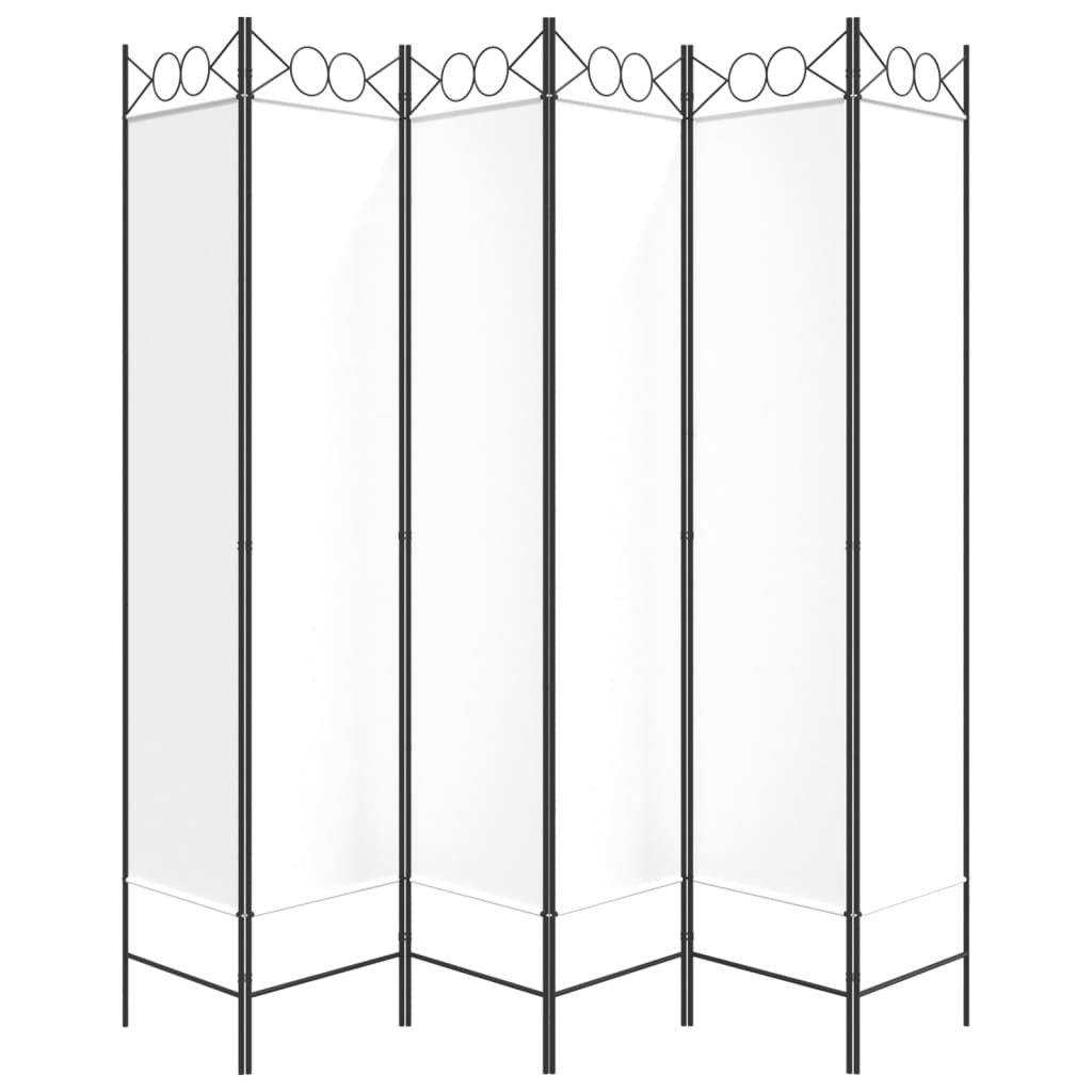 Kamerscherm Met 6 Panelen 240X200 Cm Stof Wit 1 240 x 200 cm