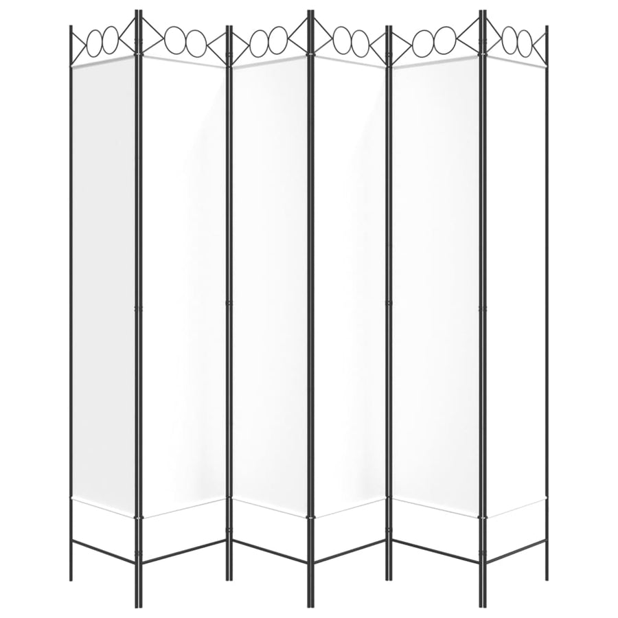 Kamerscherm Met 6 Panelen 240X200 Cm Stof Wit 1 240 x 200 cm
