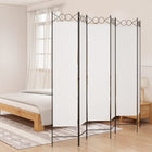 6-Panel Room Divider 240x200 cm Fabric White
