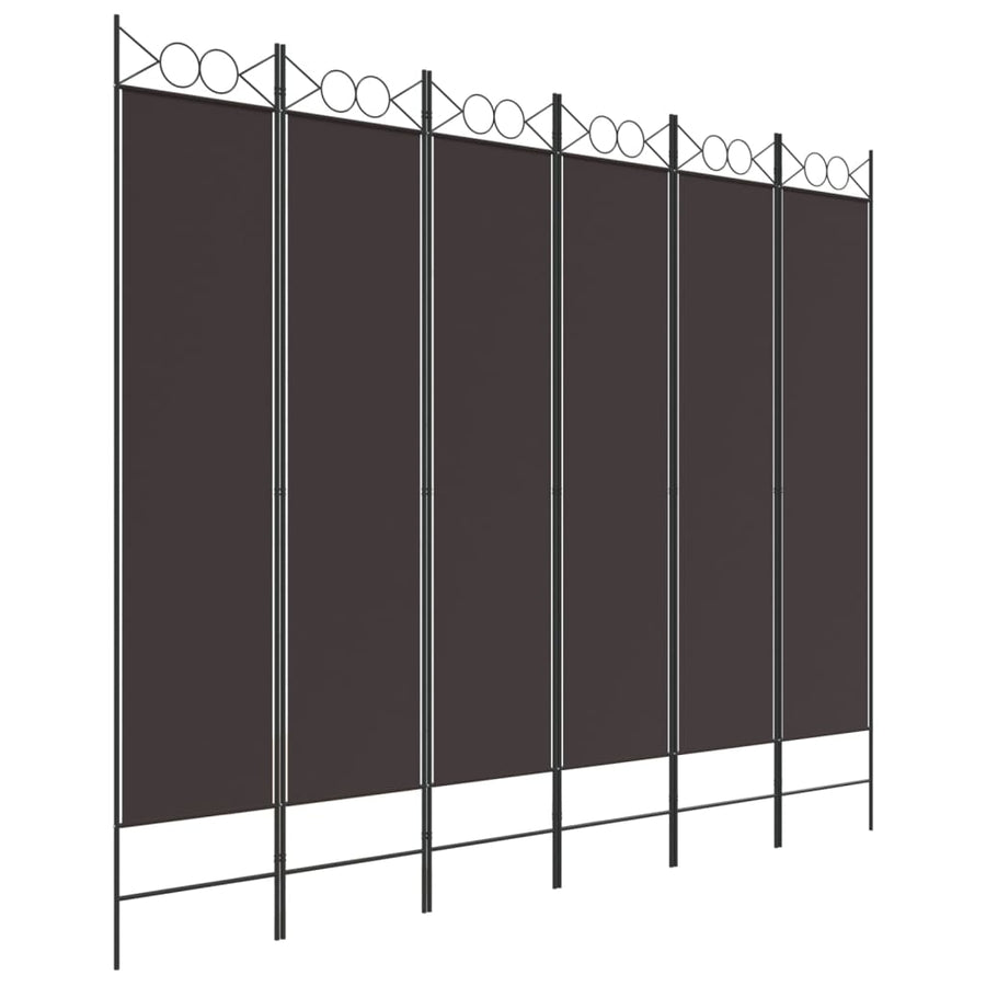 Kamerscherm met 6 panelen 240x200 cm stof bruin