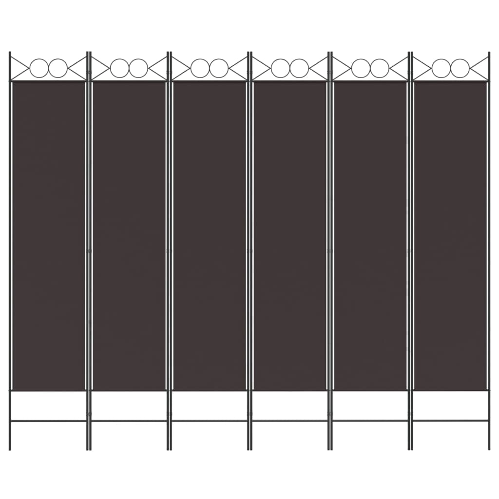 Kamerscherm met 6 panelen 240x200 cm stof bruin