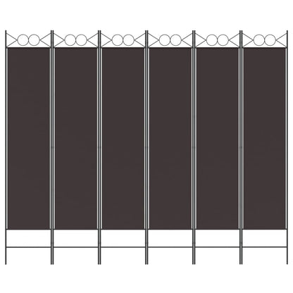Kamerscherm met 6 panelen 240x200 cm stof bruin