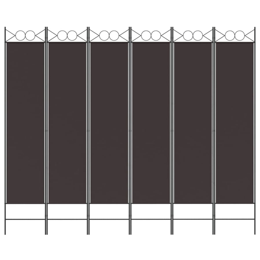 Kamerscherm met 6 panelen 240x200 cm stof bruin