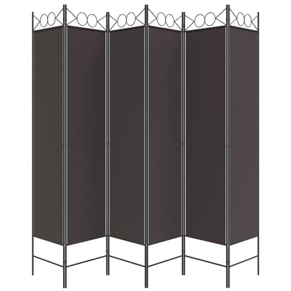 Kamerscherm met 6 panelen 240x200 cm stof bruin