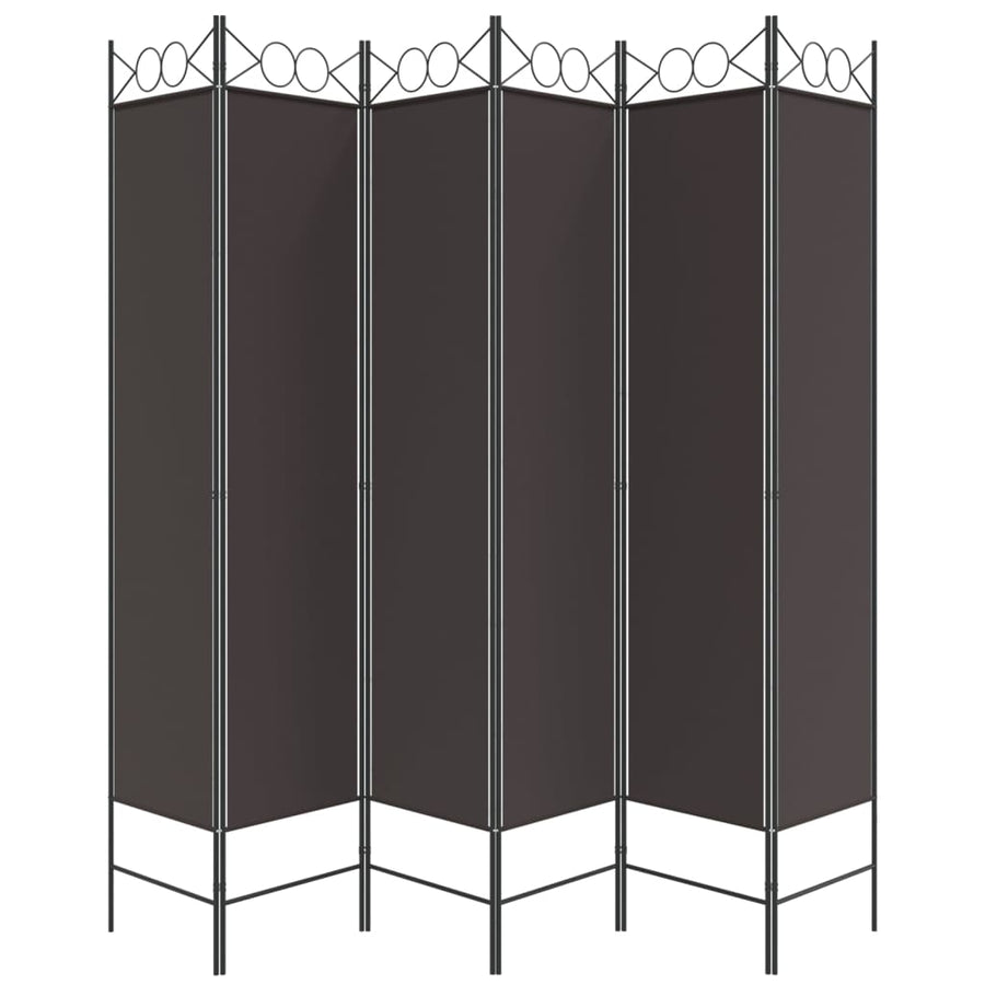Kamerscherm met 6 panelen 240x200 cm stof bruin
