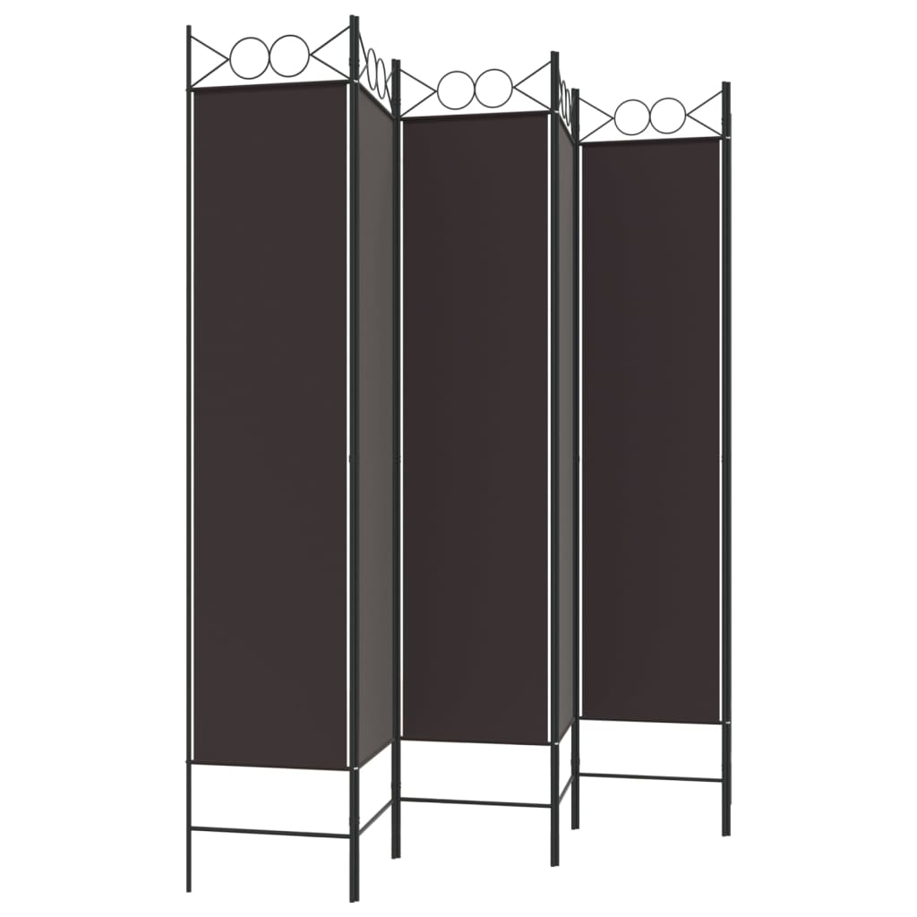 Kamerscherm met 6 panelen 240x200 cm stof bruin