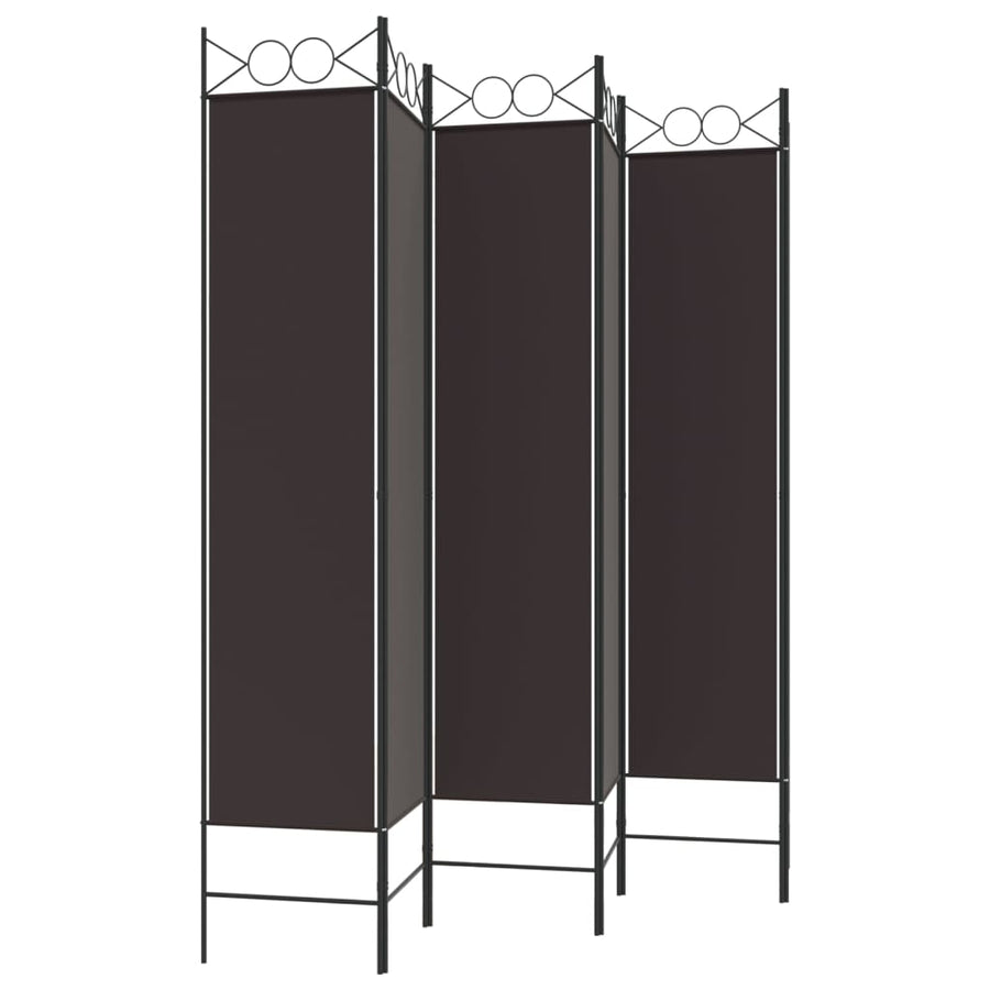 Kamerscherm met 6 panelen 240x200 cm stof bruin