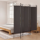 Kamerscherm 6 panelen 240x200 cm stof bruin