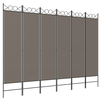 Kamerscherm Met 6 Panelen 240X200 Cm Stof Antracietkleurig