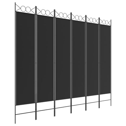 Kamerscherm Met 6 Panelen 240X200 Cm Stof Zwart