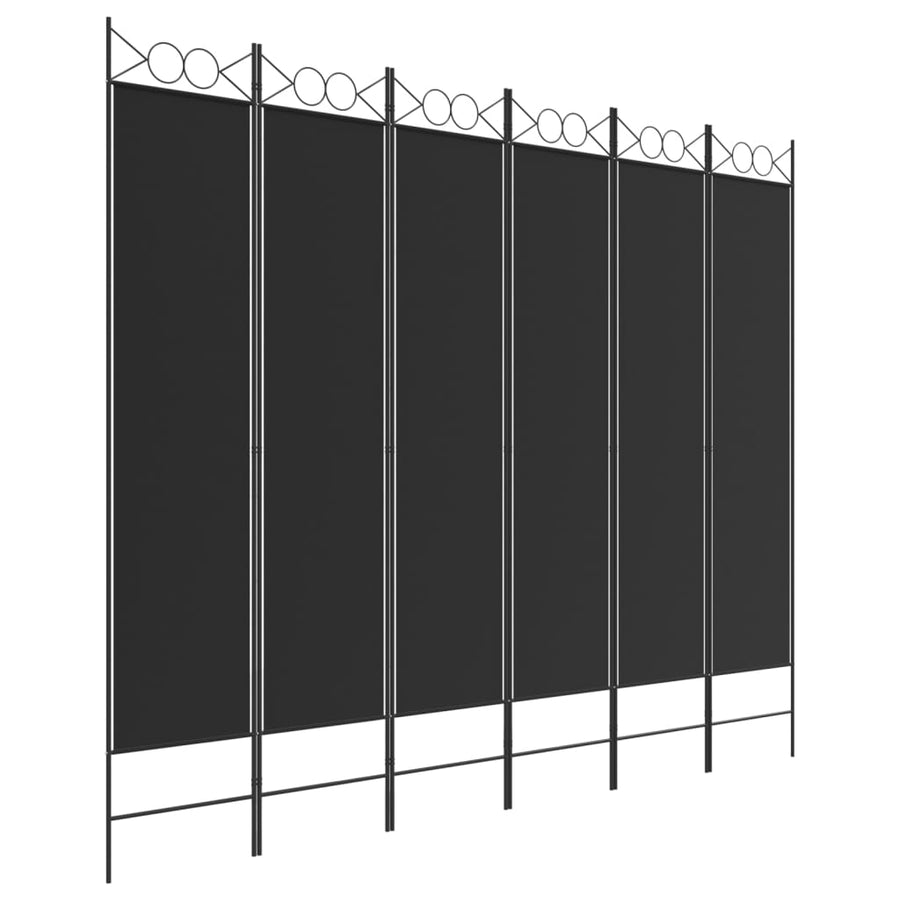 Kamerscherm Met 6 Panelen 240X200 Cm Stof Zwart