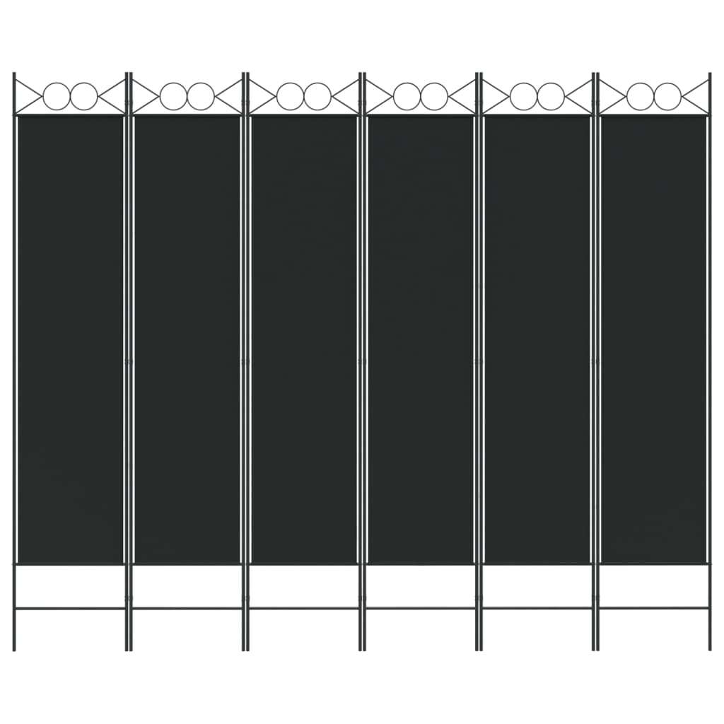 Kamerscherm Met 6 Panelen 240X200 Cm Stof Zwart