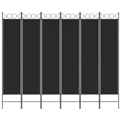 Kamerscherm Met 6 Panelen 240X200 Cm Stof Zwart