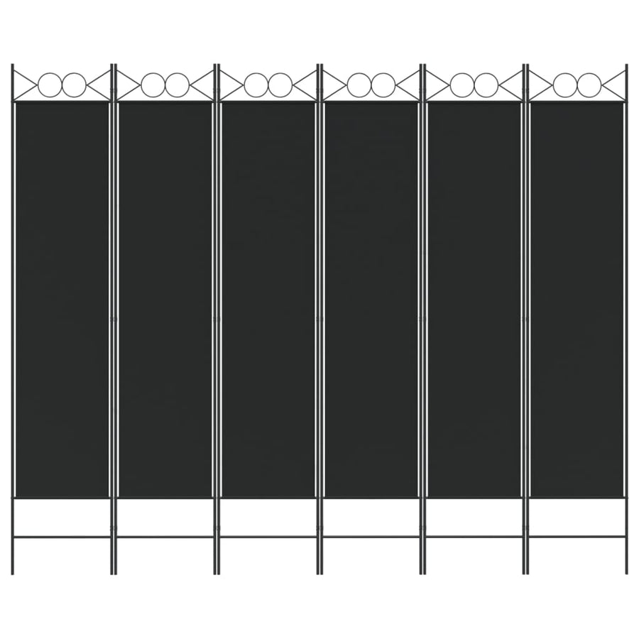 Kamerscherm Met 6 Panelen 240X200 Cm Stof Zwart