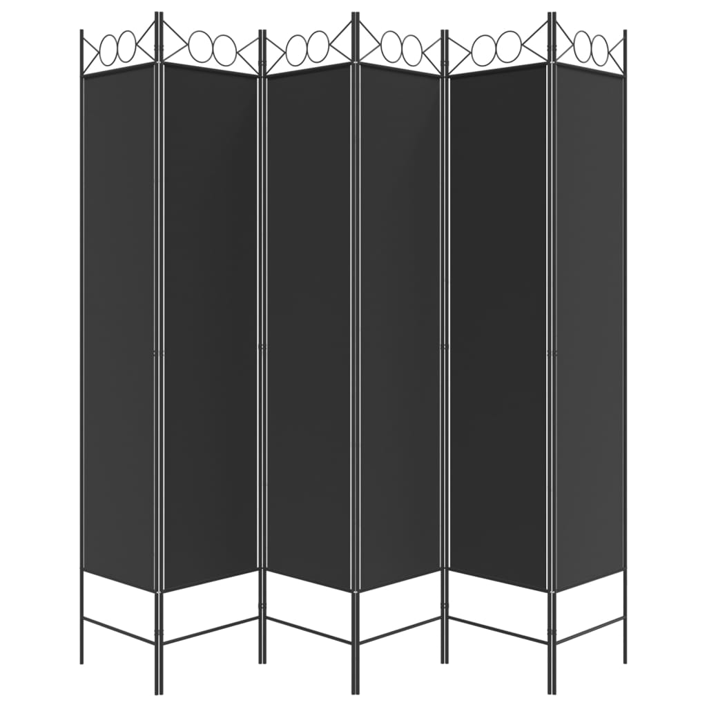Kamerscherm Met 6 Panelen 240X200 Cm Stof Zwart