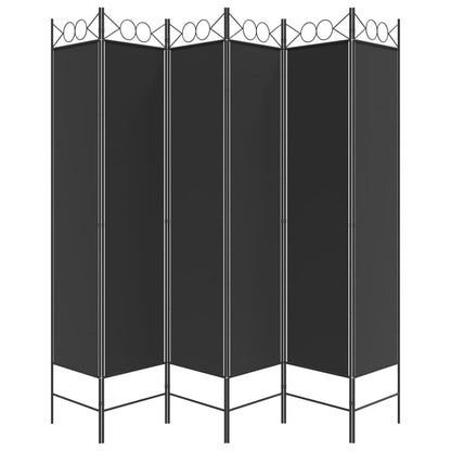 Kamerscherm Met 6 Panelen 240X200 Cm Stof Zwart