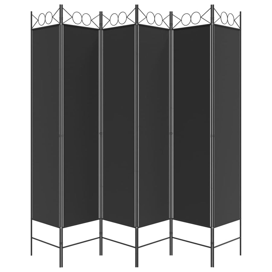 Kamerscherm Met 6 Panelen 240X200 Cm Stof Zwart