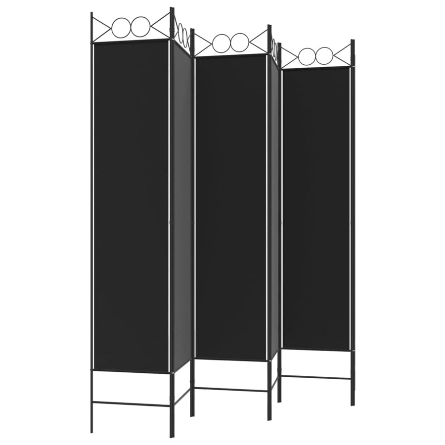 Kamerscherm Met 6 Panelen 240X200 Cm Stof Zwart