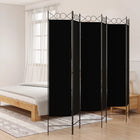 6-panel room divider 240x200 cm fabric black