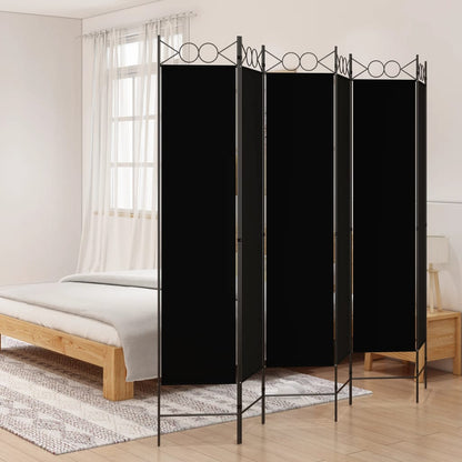 Kamerscherm Met 6 Panelen 240X200 Cm Stof Zwart