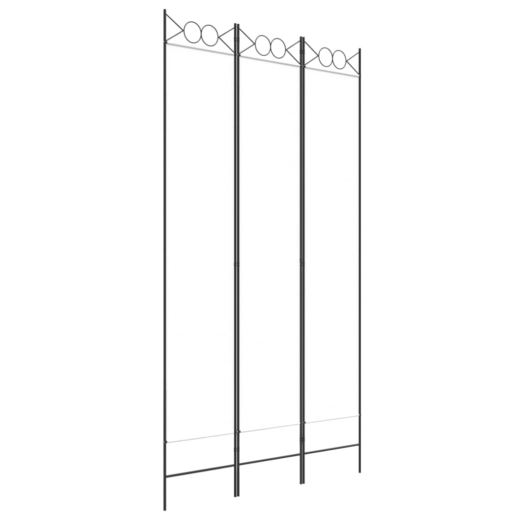 Kamerscherm Met 3 Panelen 120X220 Cm Stof Wit 120 x 220 cm