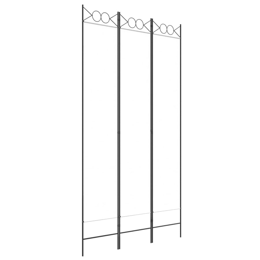 Kamerscherm Met 3 Panelen 120X220 Cm Stof Wit 120 x 220 cm