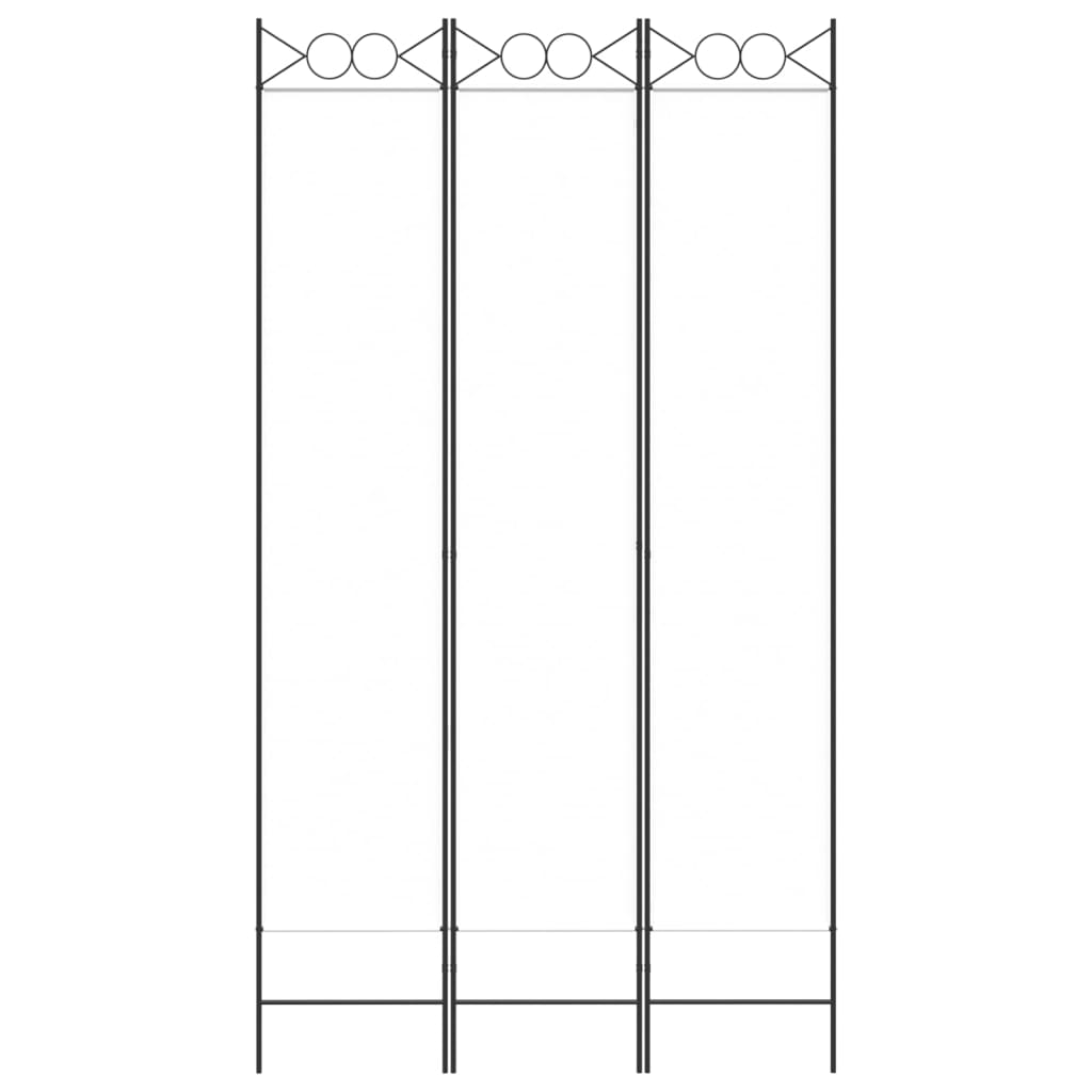 Kamerscherm Met 3 Panelen 120X220 Cm Stof Wit 120 x 220 cm