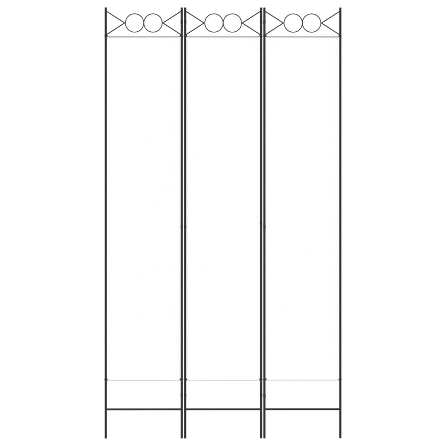 Kamerscherm Met 3 Panelen 120X220 Cm Stof Wit 120 x 220 cm