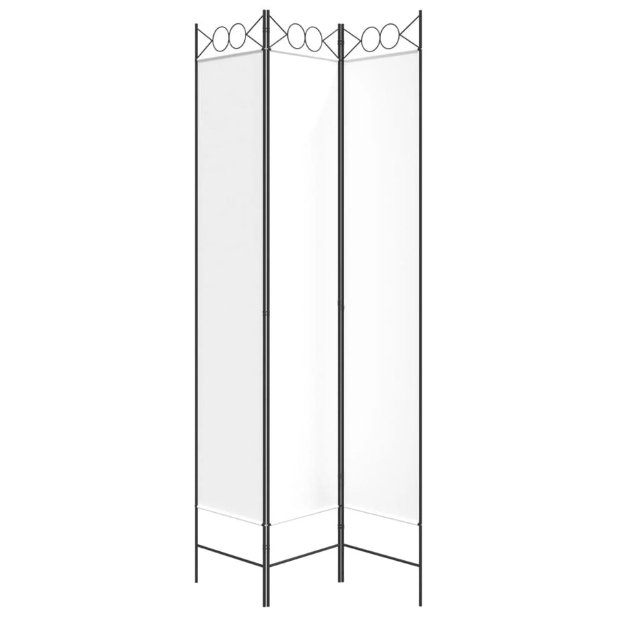 Kamerscherm Met 3 Panelen 120X220 Cm Stof Wit 120 x 220 cm