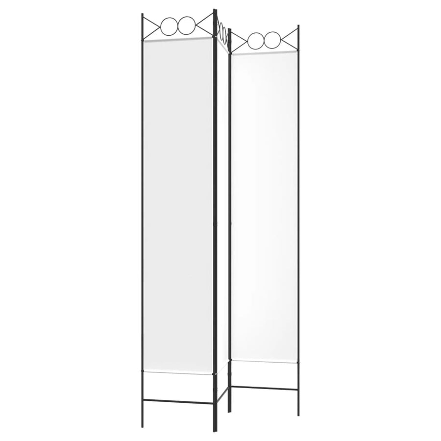 Kamerscherm Met 3 Panelen 120X220 Cm Stof Wit 120 x 220 cm