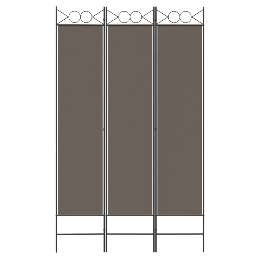 Kamerscherm met 3 panelen 120x220 cm stof antracietkleurig