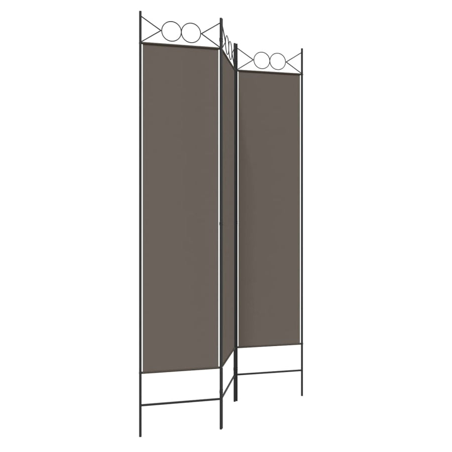 Kamerscherm met 3 panelen 120x220 cm stof antracietkleurig