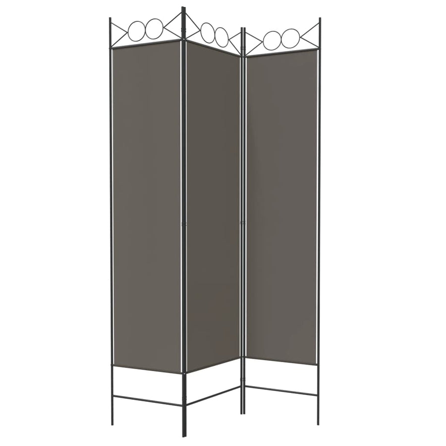 Kamerscherm met 3 panelen 120x220 cm stof antracietkleurig