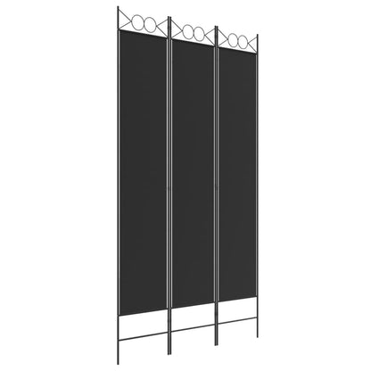 Kamerscherm met 3 panelen 120x220 cm stof zwart