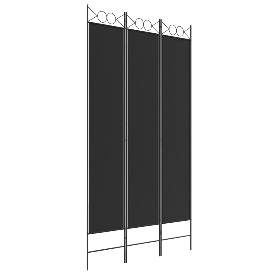 Kamerscherm met 3 panelen 120x220 cm stof zwart