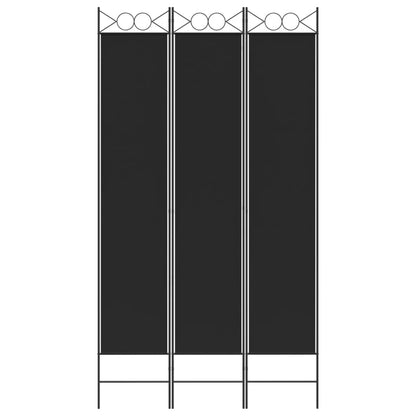 Kamerscherm met 3 panelen 120x220 cm stof zwart