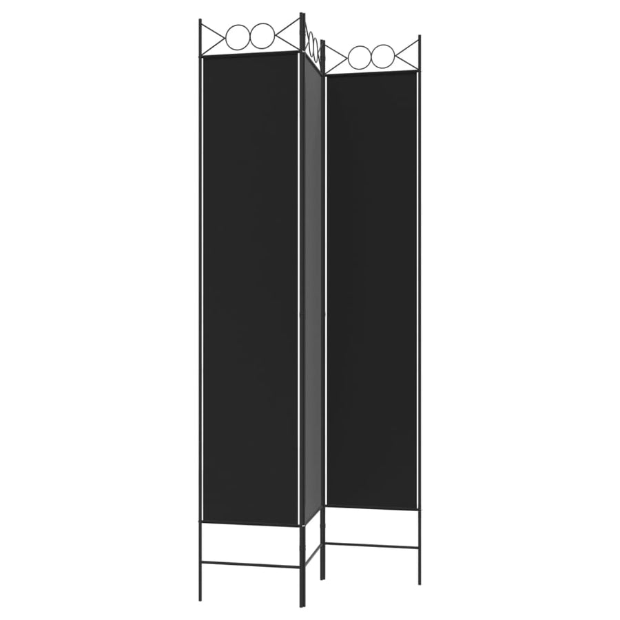 Kamerscherm met 3 panelen 120x220 cm stof zwart