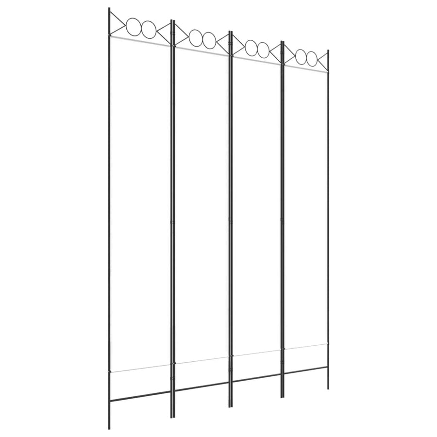 Kamerscherm Met 4 Panelen 160X220 Cm Stof Wit 160 x 220 cm