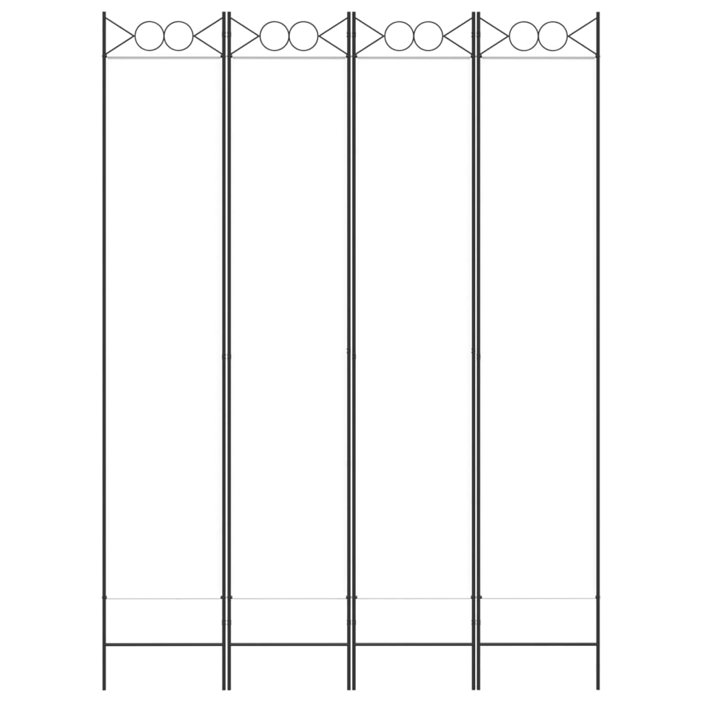 Kamerscherm Met 4 Panelen 160X220 Cm Stof Wit 160 x 220 cm
