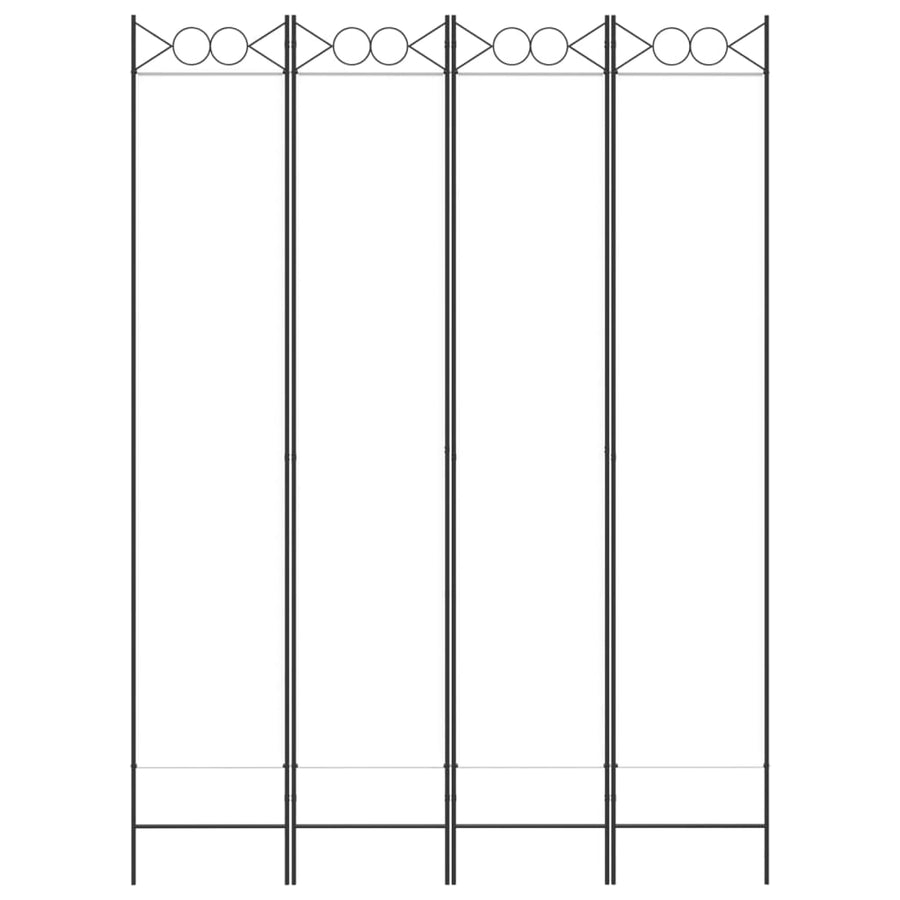 Kamerscherm Met 4 Panelen 160X220 Cm Stof Wit 160 x 220 cm